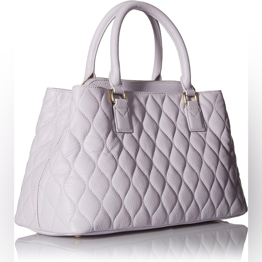 Vera Bradley Quilted Emma Satchel in Cloud Gray